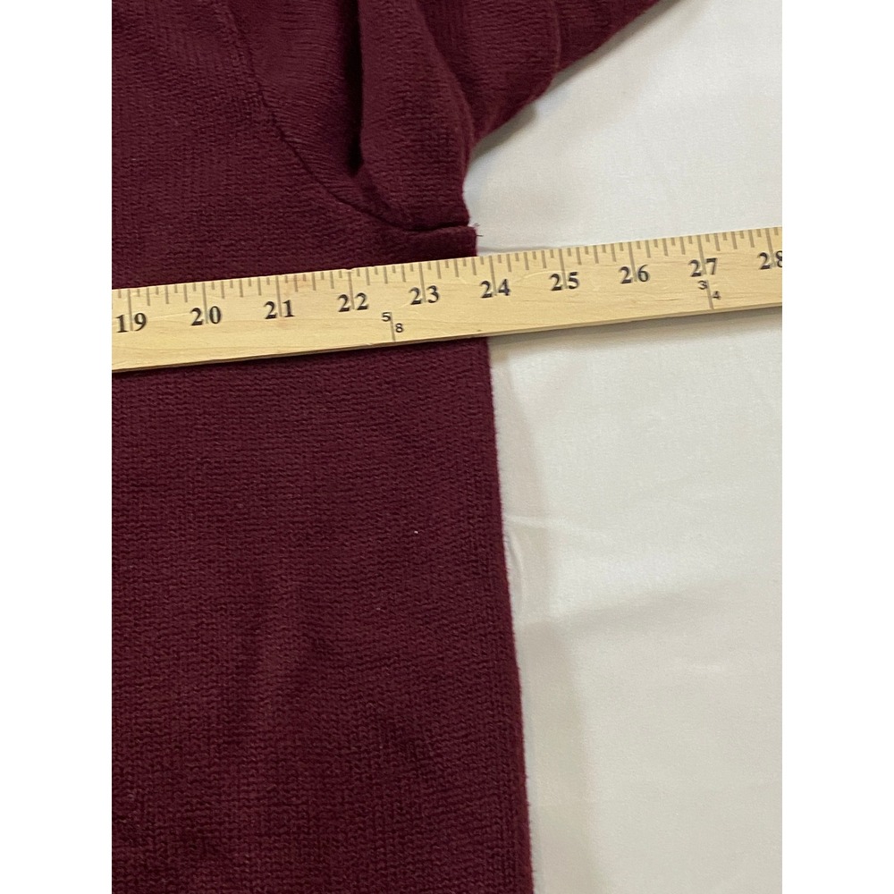 Polo Ralph Lauren Mens XL Burgundy Button Mock Neck Pullover Sweater Blue Pony - Picture 9 of 10